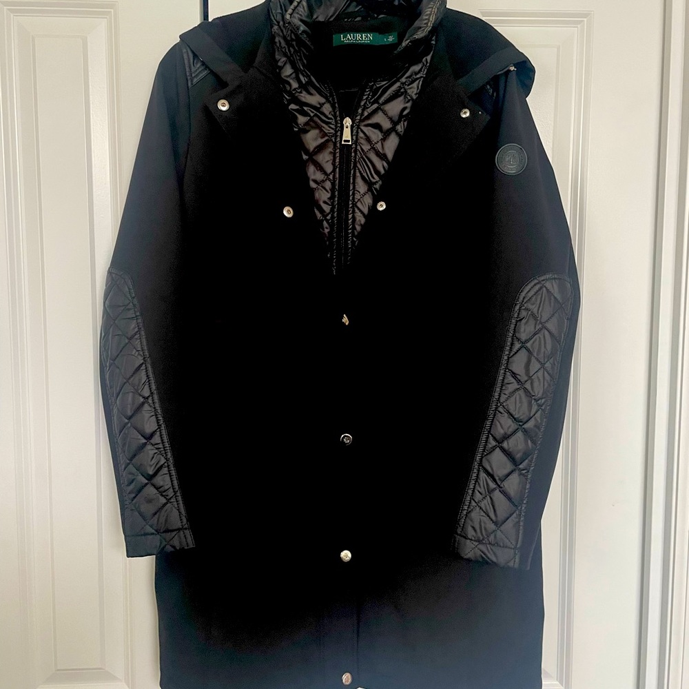 Womens Black Ralph Lauren winter coat size Large
